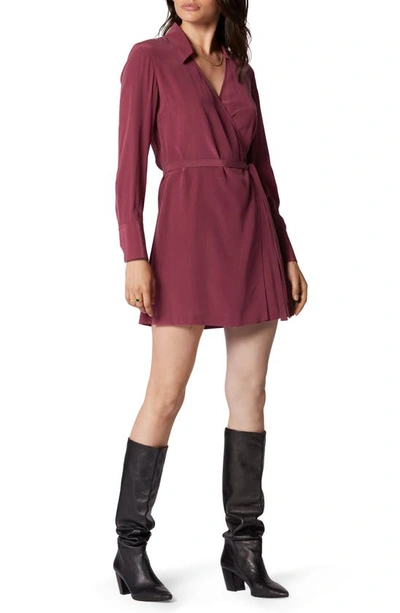 Equipment Spread-collar Wrap Mini Dress In Rhododendron Purple