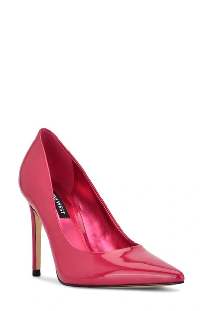Nine West Fresh Pointed Toe Pump In Dark Magenta Patent