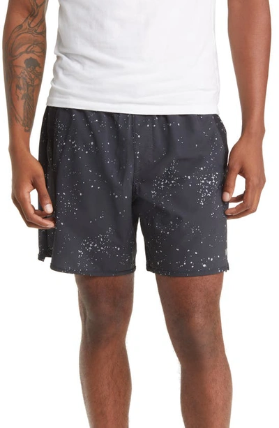 Rvca Yogger Stretch Athletic Shorts In Blacksplatter