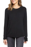 Nydj Floral Wool Crewneck Sweater In Black