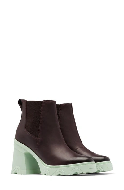 Sorel Brex Womens Leather Block Heel Chelsea Boots In Multi