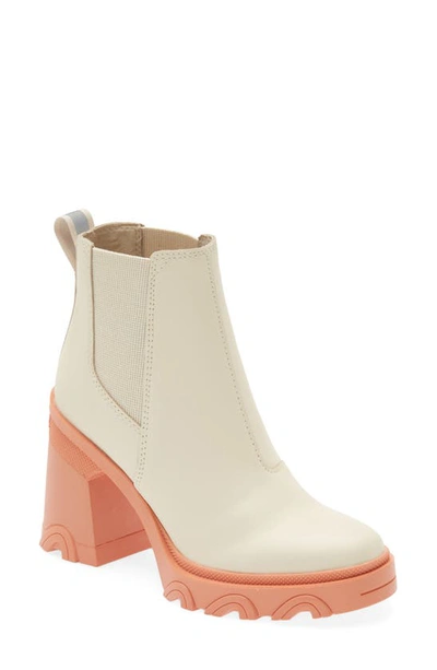 Sorel Women's Brex Heel Chelsea Boot In Natural, Pardox Pink In White