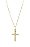 Argento Vivo Hammered Cross Pendant Necklace In Gold