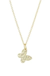 ARGENTO VIVO STERLING SILVER HAMMERED BUTTERFLY PENDANT NECKLACE
