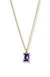 Argento Vivo Birthstone Pendant Necklace In February/ Amethyst