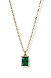 Argento Vivo Sterling Silver Birthstone Pendant Necklace In May/ Emerald