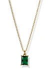 Argento Vivo Birthstone Pendant Necklace In May/ Emerald