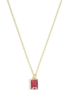 Argento Vivo Sterling Silver Birthstone Pendant Necklace In July/ Ruby