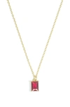 Argento Vivo Birthstone Pendant Necklace In July/ Ruby