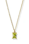 Argento Vivo Sterling Silver Birthstone Pendant Necklace In August/ Peridot