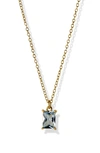 Argento Vivo Sterling Silver Birthstone Pendant Necklace In March/ Aquamarine