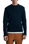 Rag & Bone Navy Dexter Mixed Media Sweater In Navy