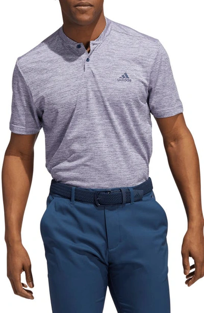 Adidas Golf Henley Golf Polo In Crew Navy/ Bliss Lilac