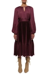 Simkhai Wanda Long Sleeve Pleated Top In Mulberry