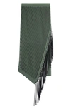 Jonathan Simkhai Jensie Pointelle Fringe Asymmetric Midi Skirt In Green