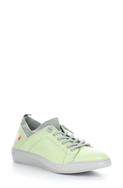 Softinos By Fly London Bonn Trainer In Light Green Smooth Leather