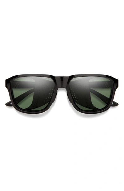 Smith Embark 58mm Chromapop™ Polarized Square Sunglasses In Black / Grey Green