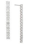 Nadri Chateau Cubic Zirconia Baguette Linear Drop Earrings In Rhodium