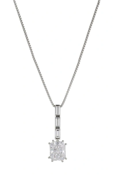Nadri Chateau Cubic Zirconia Pendant Necklace In Rhodium
