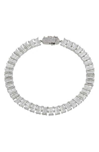Nadri Chateau Baguette Cubic Zirconia Tennis Bracelet In Silver