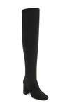 Sam Edelman Cosette Womens Dressy Square Toe Over-the-knee Boots In Black Suede