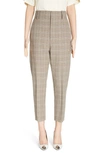 Isabel Marant Lagao Plaid Cotton Blend Ankle Trousers In Beige/ Blue