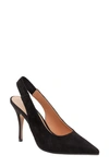 Lisa Vicky Piper Pointed Toe Slingback Pump In Black Suede