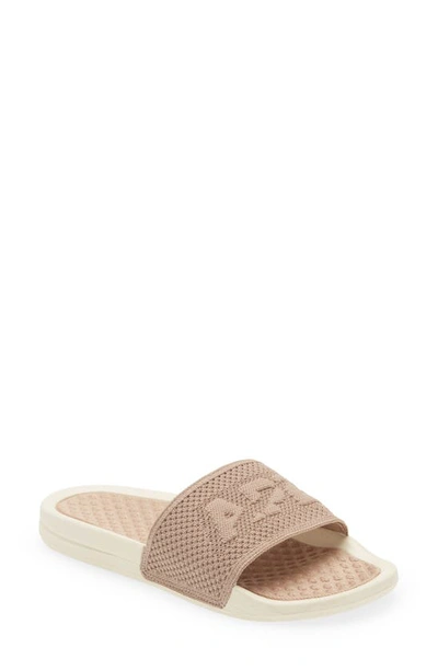 Apl Athletic Propulsion Labs Big Logo Techloom Knit Sport Slide In Almond / Pristine