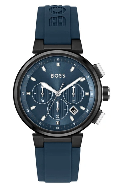 Hugo Boss One Silicone Chronograph Watch In Assorted-pre-pack