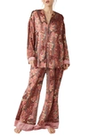 Free People Dreamy Days Mixed Print Pajamas In Natural Combo