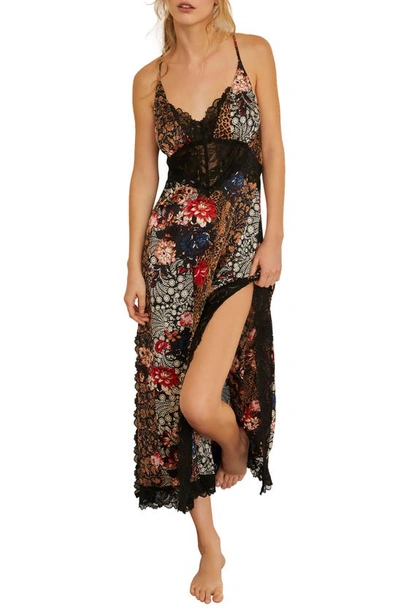 Free People Right Now Nightgown In Black Combo