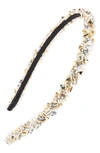 L Erickson Crystal Coated Headband In Silver/ Gold