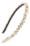 L Erickson Crystal Coated Headband In Silver Rose Gold