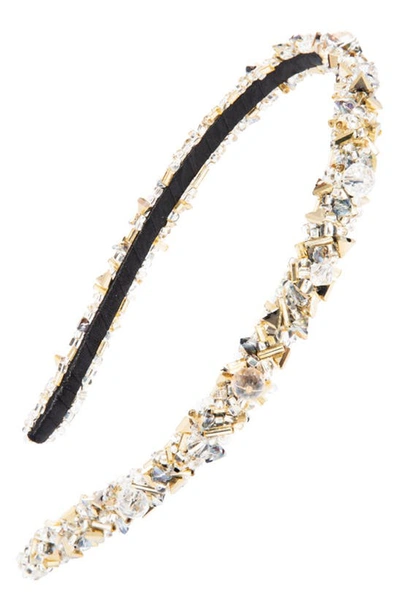 L Erickson Crystal Coated Headband In Silver Rose Gold