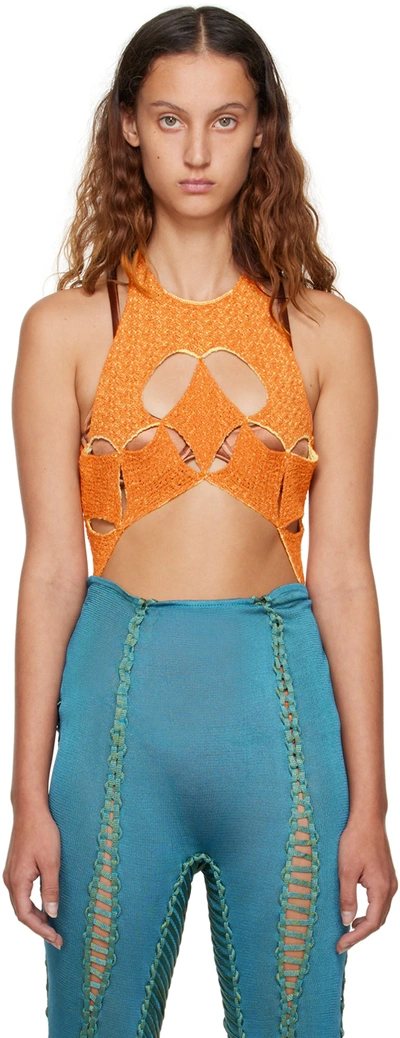 Isa Boulder Ssense Exclusive Orange & Yellow Bodysuit In Fanta