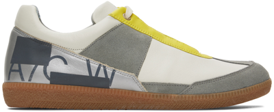 A-cold-wall* Off-white & Silver Shard Track Sneakers In Bone