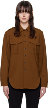 Rag & Bone Brown Howie Military Shirt In Camel