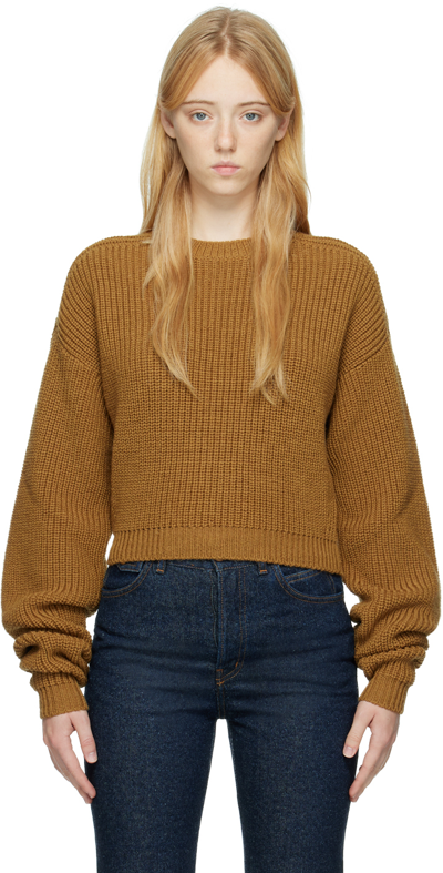 Quira Ssense Exclusive Brown Raglan Jumper In Brown Sugar