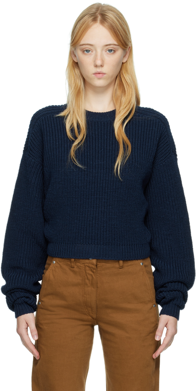 Quira Ssense Exclusive Navy Raglan Sweater In Navy Blue