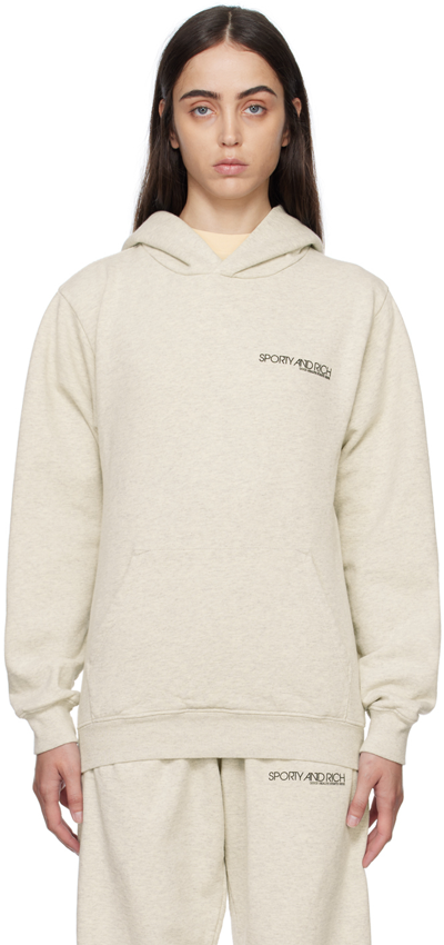 Sporty And Rich Disco Logo-print Cotton-blend Hoody In Grey/black