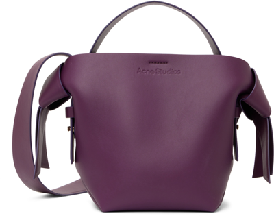 Acne Studios Mini Musubi Leather Shoulder Bag In Pink &amp; Purple