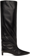 Jil Sander Calfskin Kitten-heel Knee Boots In Black