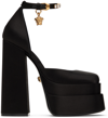 Versace Aevitas Patent Crystal Medusa Platform In 1b00v Black-