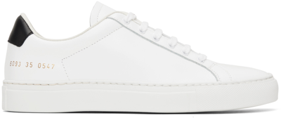 Common Projects White Retro Sneakers In White Black