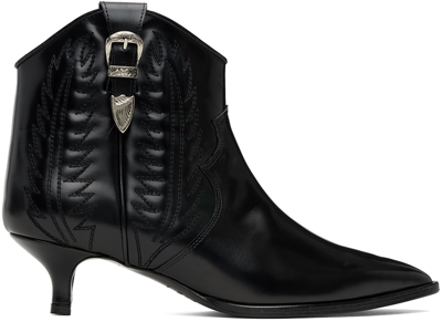 Toga Polished Western Ankle Boots In Schwarz