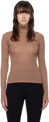 Rag & Bone Shaw Geo Print Paneled Turtleneck Top In Brwnmlt