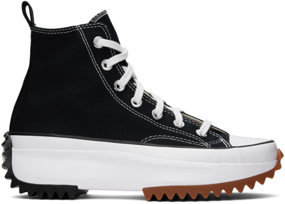 Converse Black Run Star Hike Sneakers In Black/white/gum