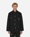 Sky High Farm Canvas Embroidered Workwear Chore Coat In Black