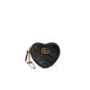 GUCCI BLACK GG MARMONT HEART LEATHER COIN PURSE,699517DTDHT18460024