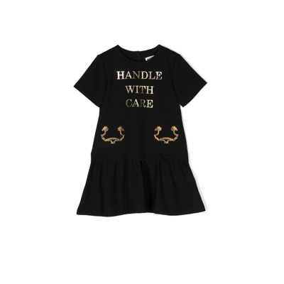 Moschino Teen Black 'handle With Care' T-shirt Dress